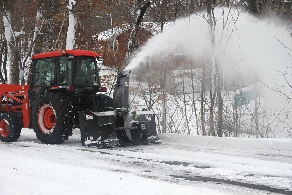 The RP series is a 2-stage blower designed to gather snow efficiently  