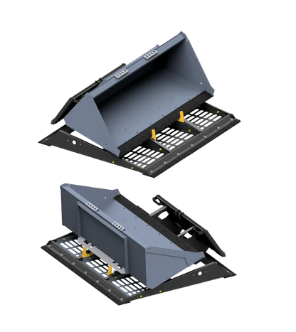 Two bucket attachments on land levelers