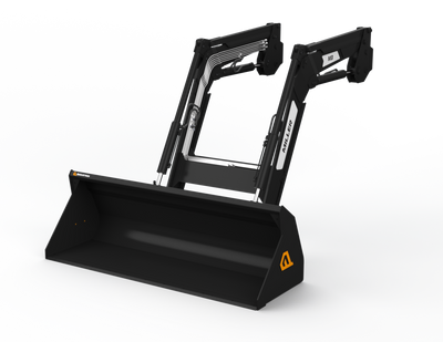 Black excavator bucket on a transparent background