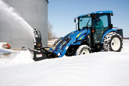   Match our hydraulic snowblower and power unit to work universally on any tractor and loader that has the skid steer loader attachment carrier and is within the unit's power range