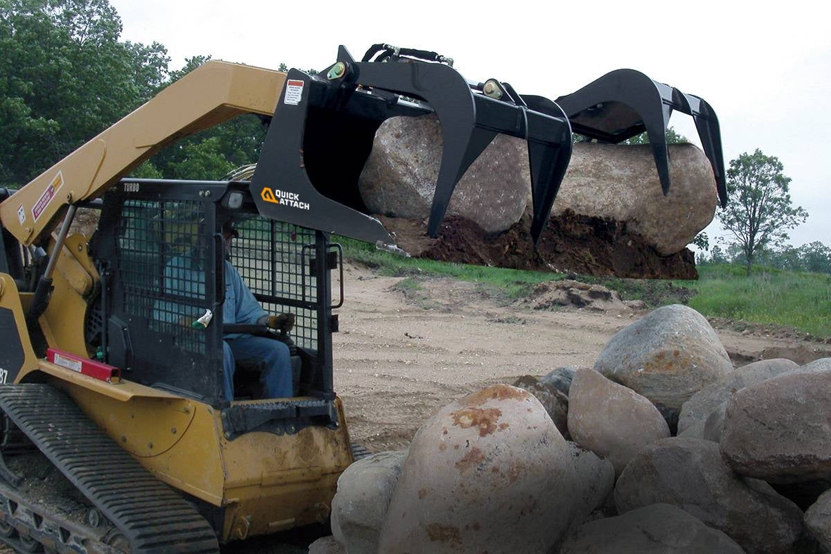 Quick Scrape-N-Grab | Skid Steer Solid Bottom Grapple Bucket – Quick Attach