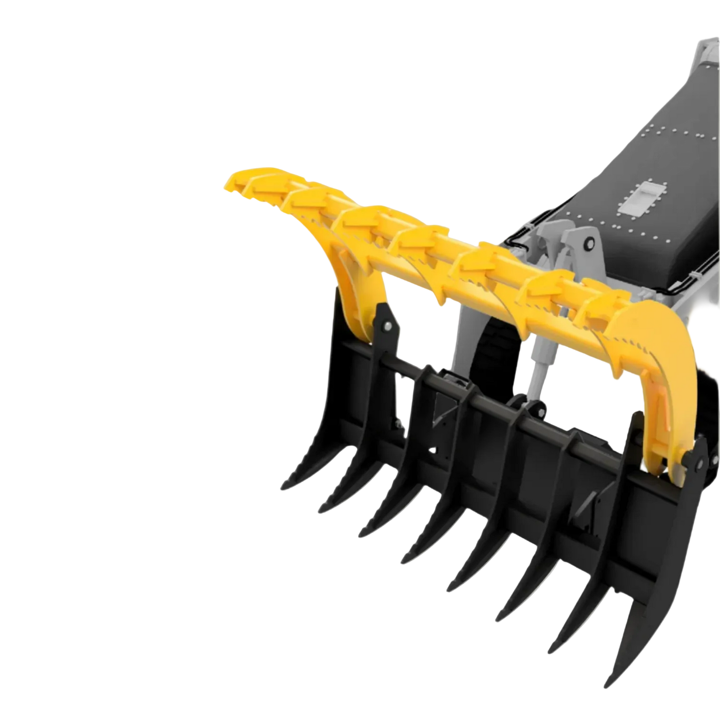 Black and yellow grapple attachment 