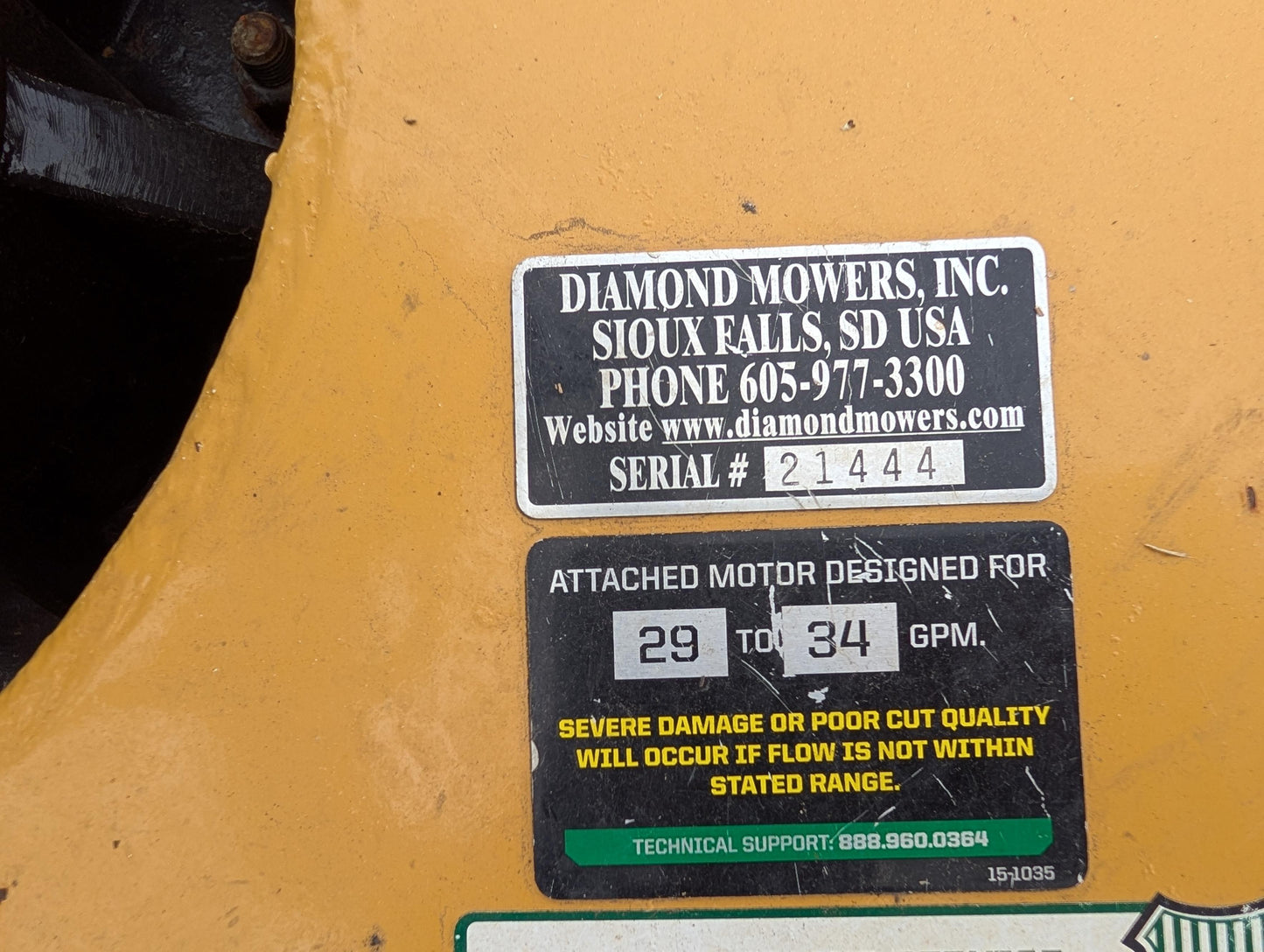 CERTIFIED USED1776 - 72" DIAMOND MOWER 29-34 GPM - $7,495 +FREIGHT