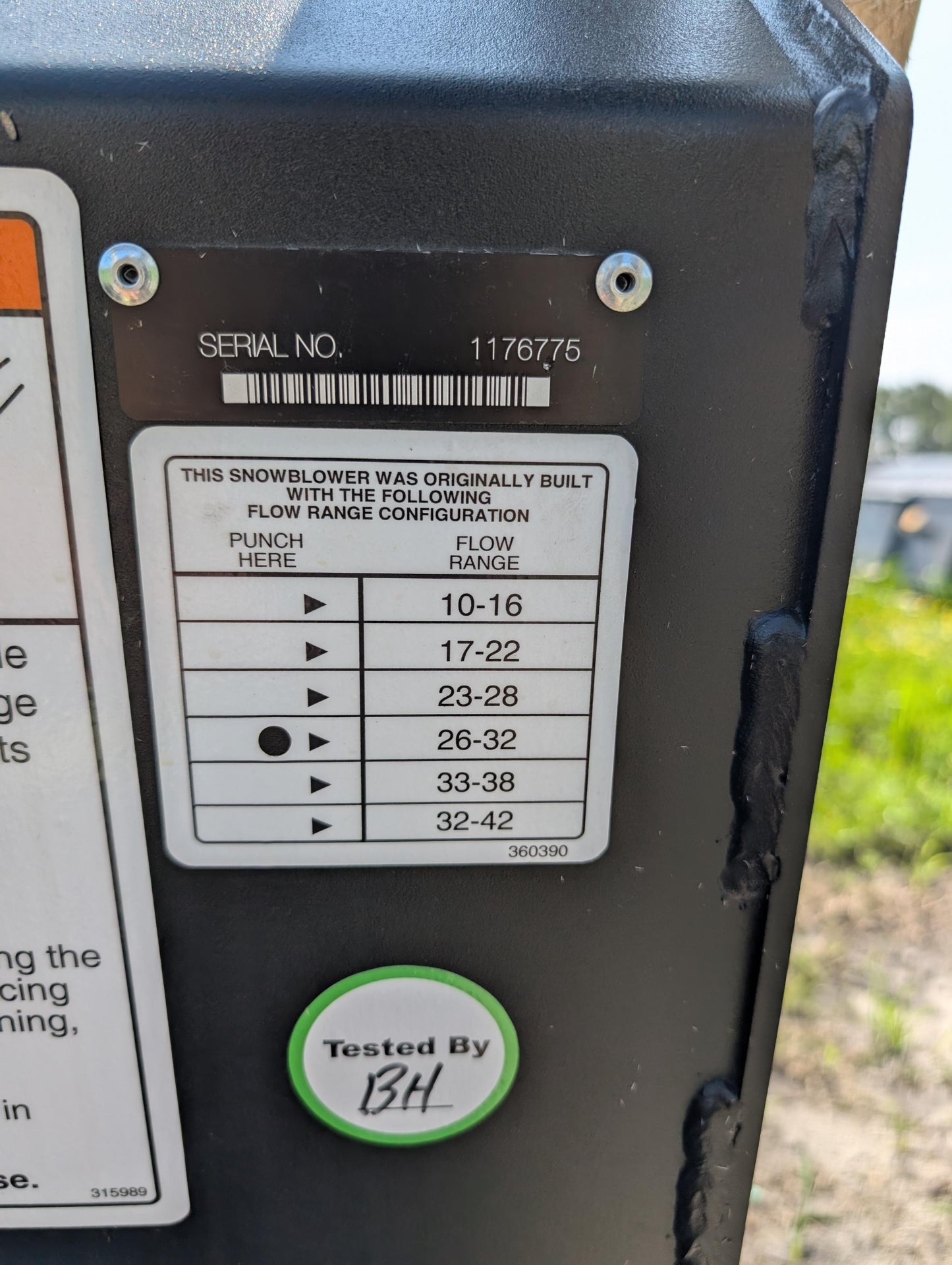 CERTIFIED USED1715 - 84" SB360 ERSKINE SNOWBLOWER 26-32GPM - $8,595 +FREIGHT