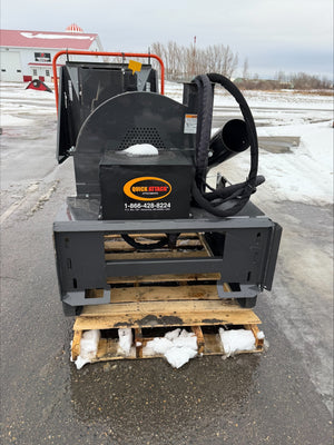 Ice resurfacing machine on a pallet in an outdoor setting