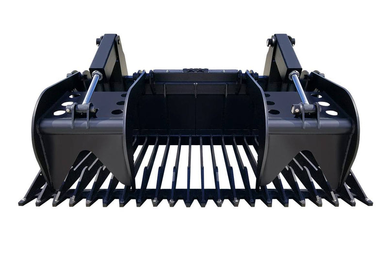 The Skeleton Grapple Rock Bucket is engineered to pick rocks and debris from the soil with the added feature of independent grapples to secure a variety of materials. 
