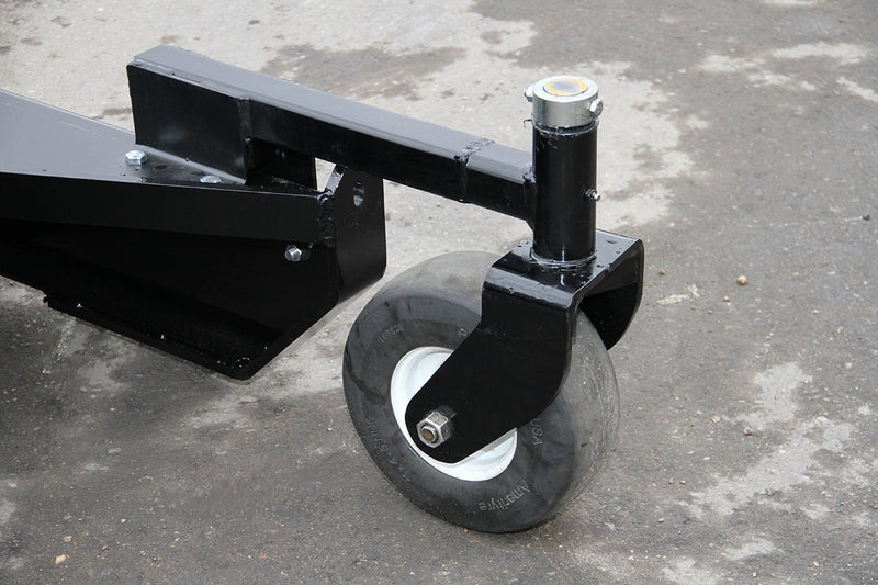 The rotary brush mower has an optional bolt on wheel kit. 