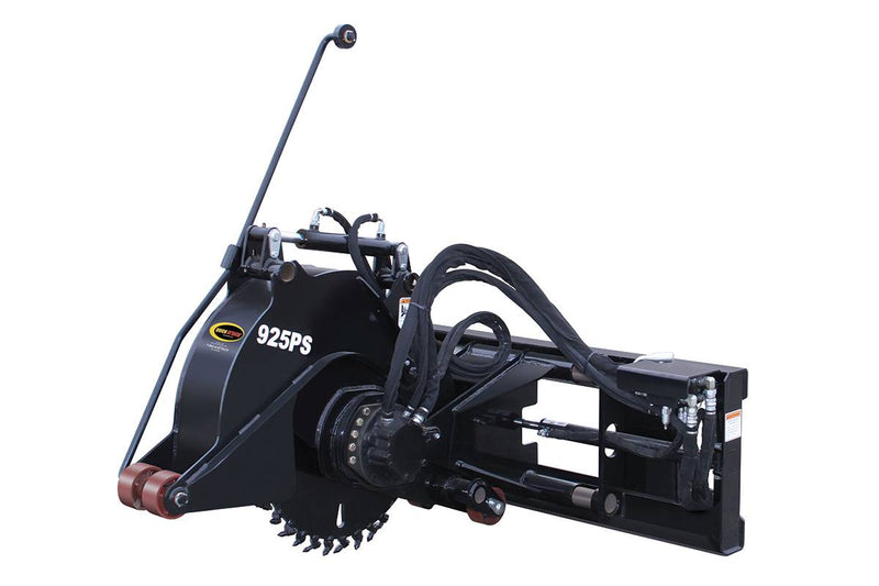 The Pavement Saw is a cost effective alternative to a more cumbersome self-propelled saw unit. With its powerful planetary/motor combination, the 9” cutter wheel depth is ideal for cutting patches, expansion joints and pavement cuts for utility and traffic loops.