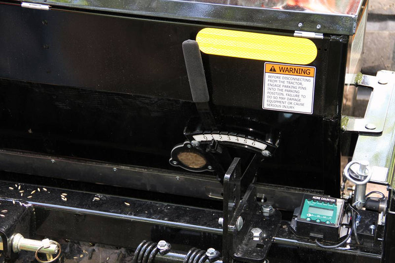 Seeder level control and sight glass in the seed box gives the operator a view of the seed level
