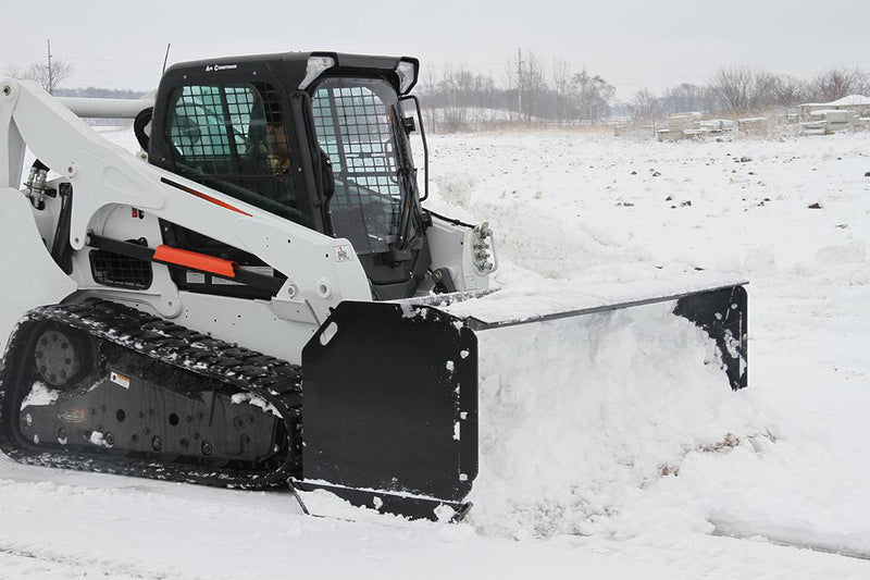 The perfect way to remove snow from parking lots, driveways, and from up against buildings utilizing the optional “Pull Back” system.